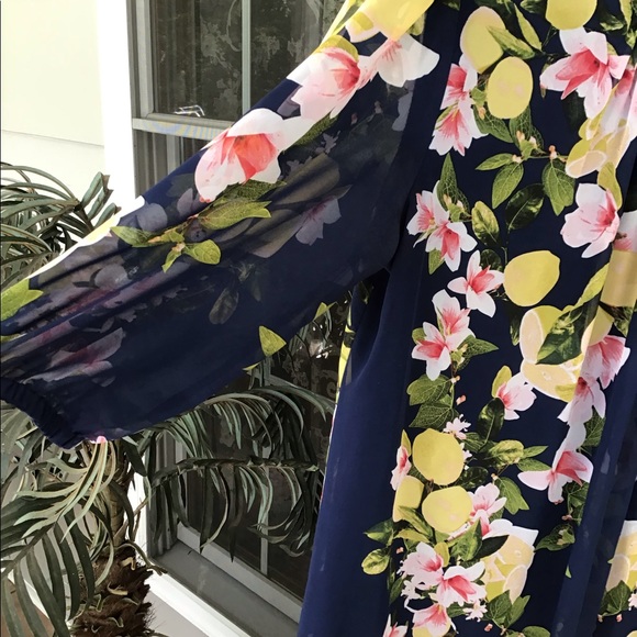 Ave-mended New York co. Womens flowered flowing Dress XXLarge silky polyester - Picture 8 of 13